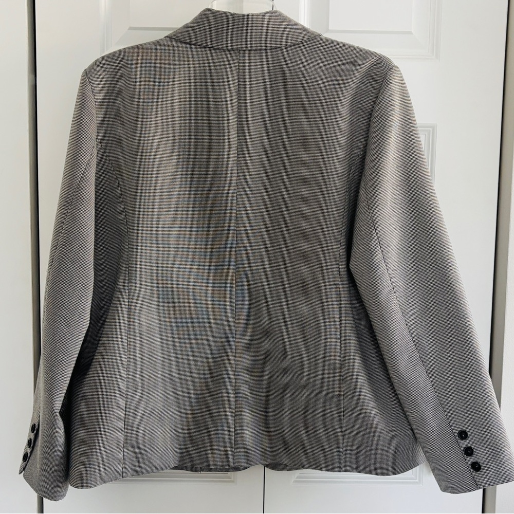 Anthropologie X Flat White Houndstooth Boyfriend Blazer - Size XL - Picture 6 of 10